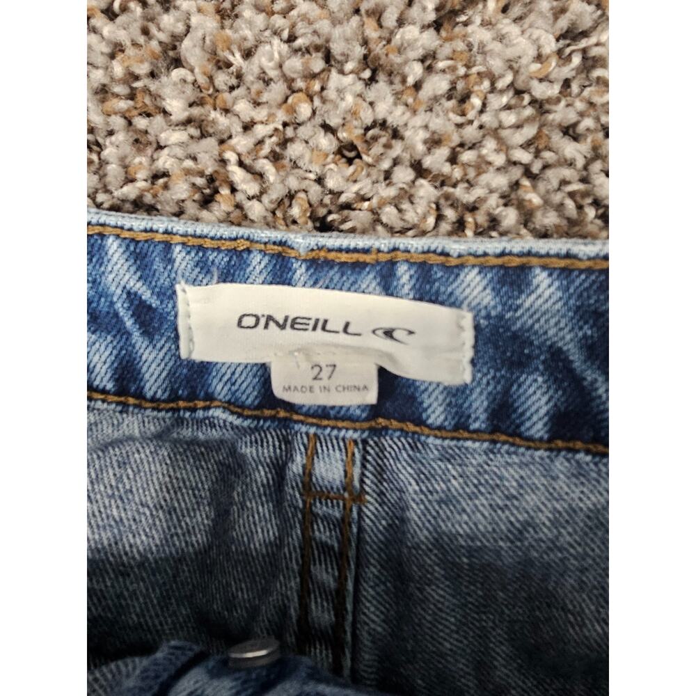 O'Neill Womens Sz 27 High Rise Cut Off Light Wash Blue Jean Shorts - Picture 3 of 4